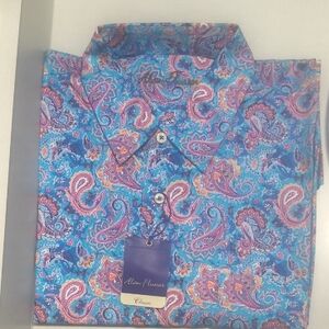 Alan Flusser Vibrant Paisley LS Button Down Shirt XL NWT